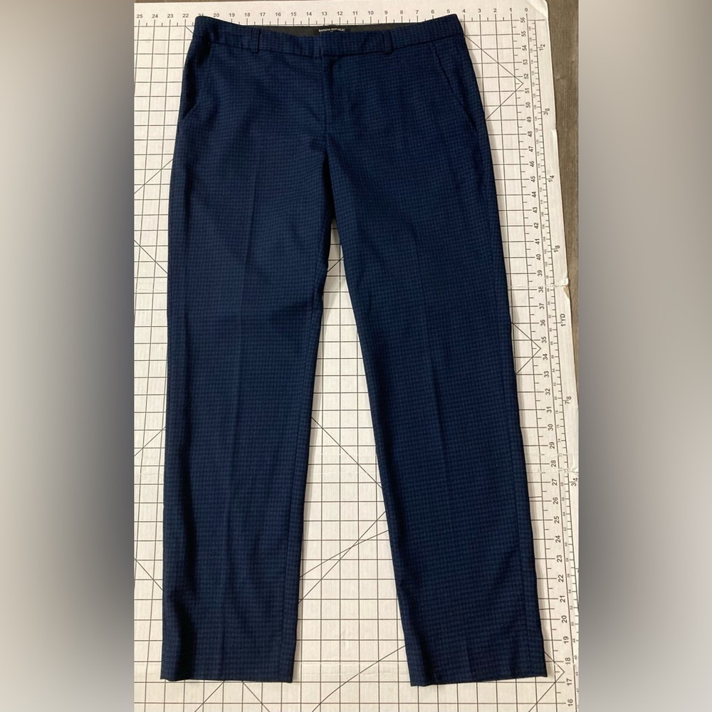 Banana Republic Women’s Size 8‎ Navy/Black Checkered Ryan Fit Trouser Pants